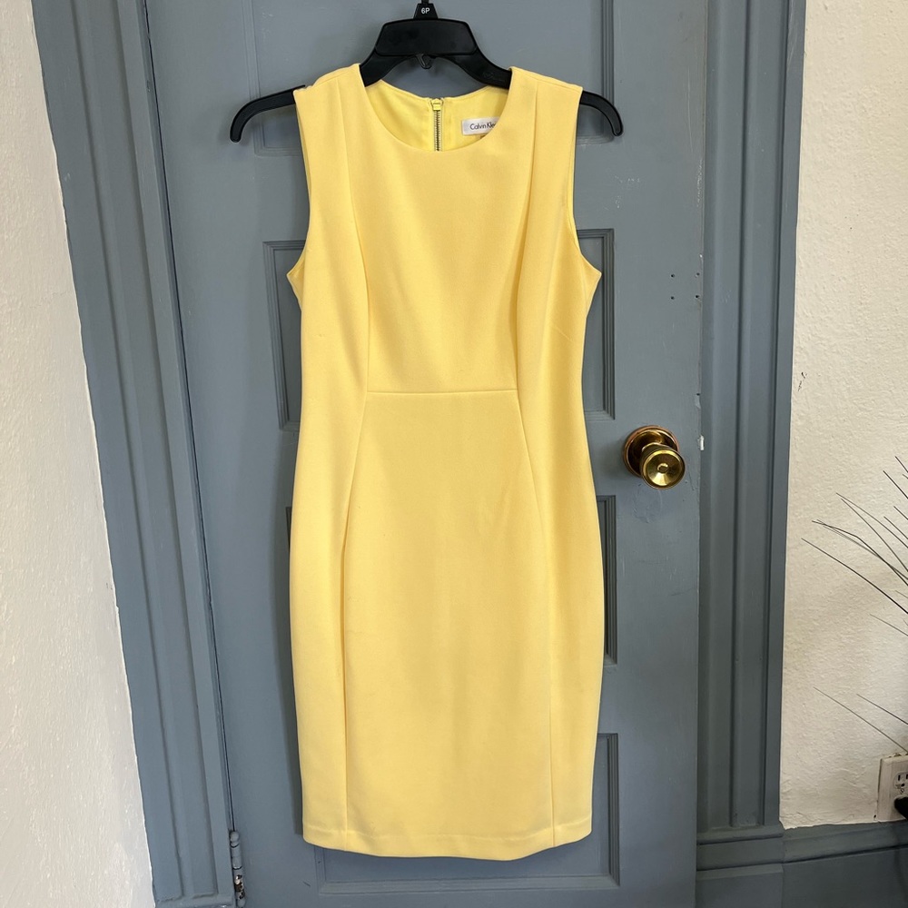 Calvin Klein yellow cocktail dress